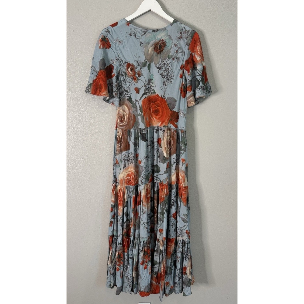 NWT Soft Surroundings First Blooms Maxi Dress M Blue Porcelain‎ Rose Floral Boho - Picture 6 of 10